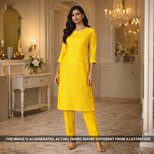 Pintex Gota Patti Cotton Fabric - F6063