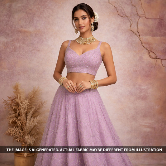 Cut Dana Zari Embroidered Cosmos Fabric - F6130