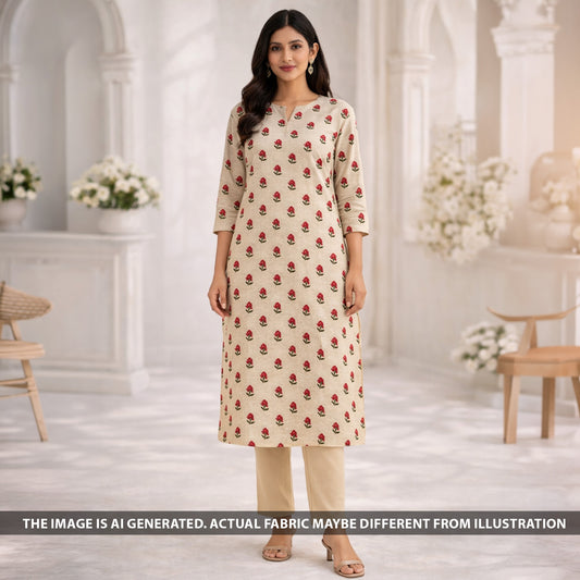 Block Print Handloom Cotton Fabric - F6132