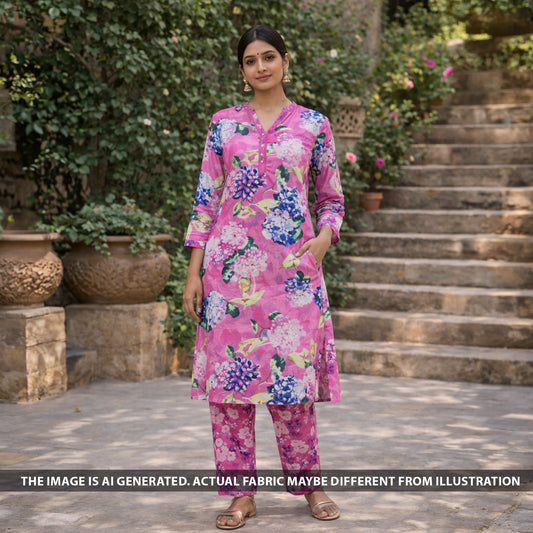 Digital Print Sequins Work Crepe Fabric - F6278