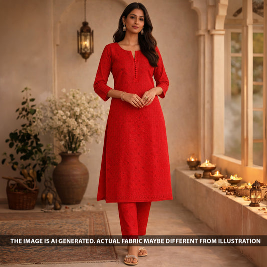 Chikankari Cotton Fabric - F6030