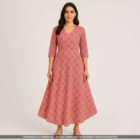 Patola Print Muslin Cotton Fabric- F3778