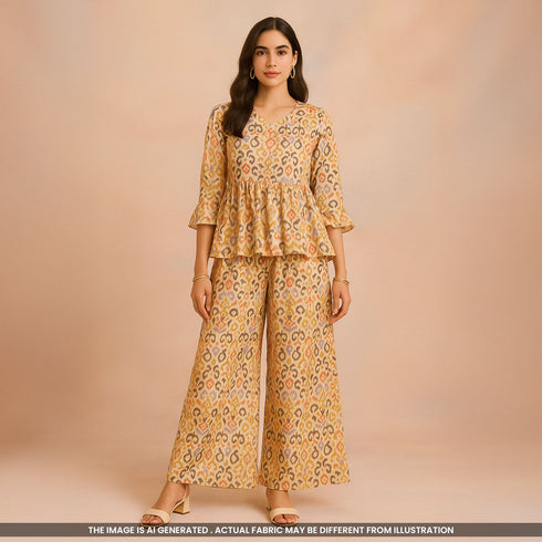 Patola Print Muslin Cotton Fabric- F3780