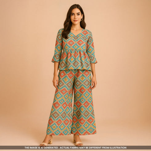 Patola Print Muslin Cotton Fabric- F3781