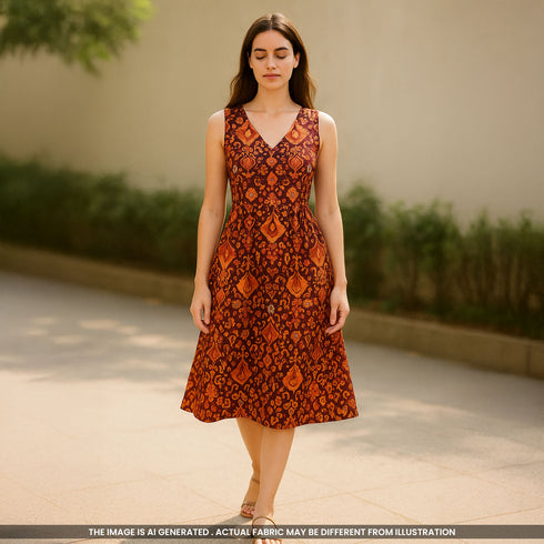 Patola Print Muslin Cotton Fabric- F3784