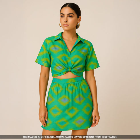 Patola Print Muslin Cotton Fabric- F3786