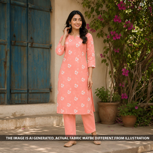 Thread Sequins Embroidered Mul Chanderi Fabric - F6620