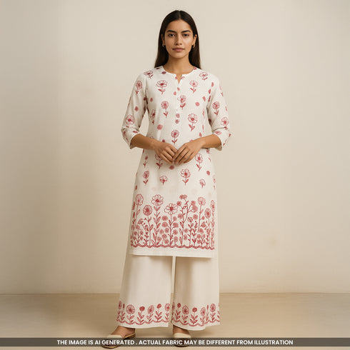 Thread Sequin Embroidered Kora Cotton Fabric- F3908