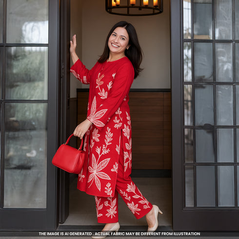 Floral Printed Modal Cotton Fabric- F3944