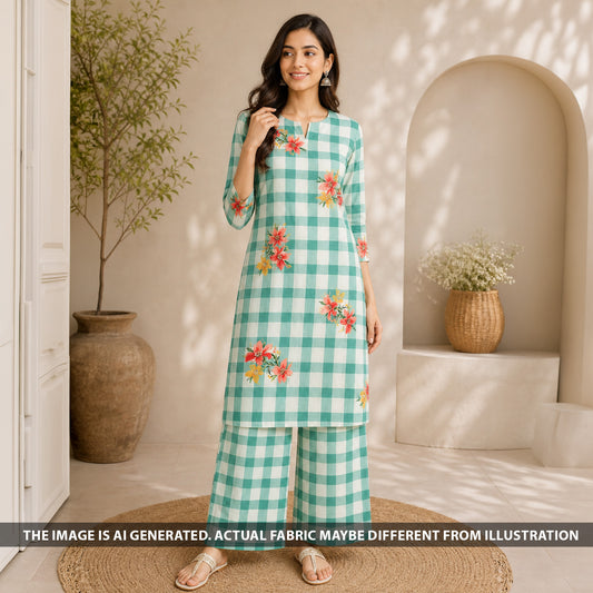 Printed Linen Cotton Fabric - F6456