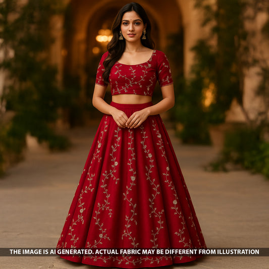Cut Dana Zari Sequins Embroidered Velvet Fabric - F5223