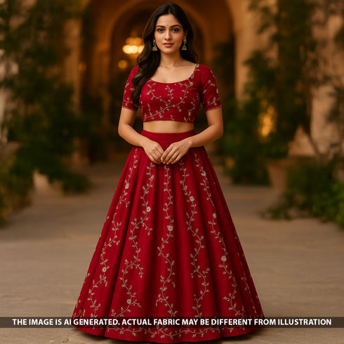 Cut Dana Zari Sequins Embroidered Velvet Fabric - F5223