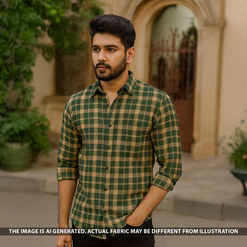 Check Print Spun Fabric - F5228