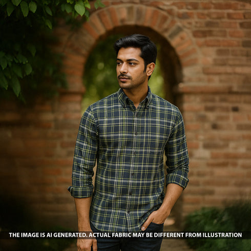 Check Print Spun Fabric - F5229