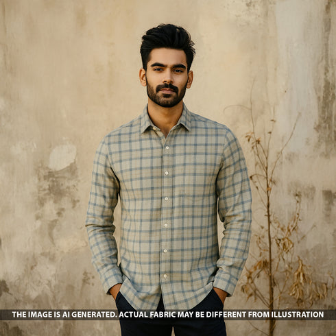 Check Print Spun Fabric - F5230