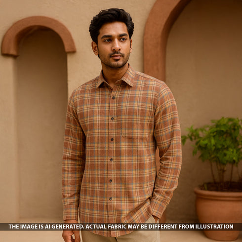 Check Print Spun Fabric - F5232