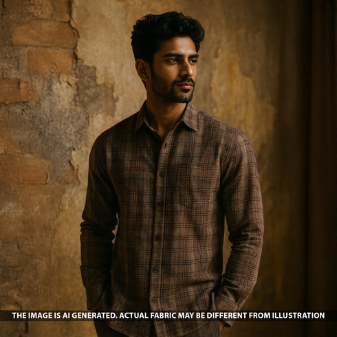 Check Print Spun Fabric - F5233