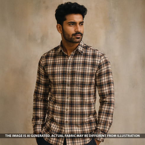 Check Print Spun Fabric - F5234