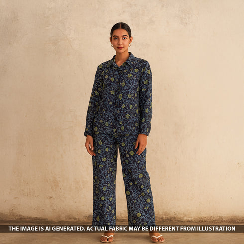 Digital Print Gajji Silk Fabric - F5283