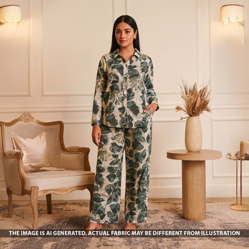 Digital Print Gajji Silk Fabric - F5288