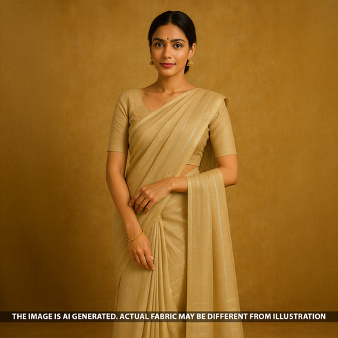 Zari Work Pure Tissue Fabric - F5326