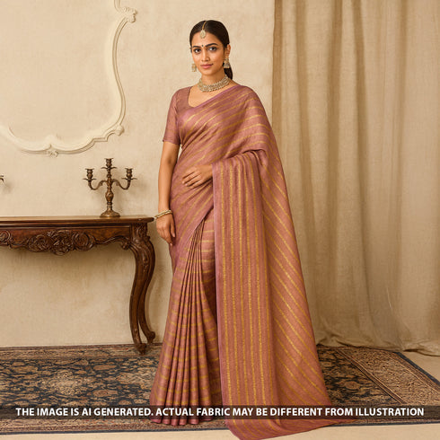 Zari Work Pure Tissue Fabric - F5321