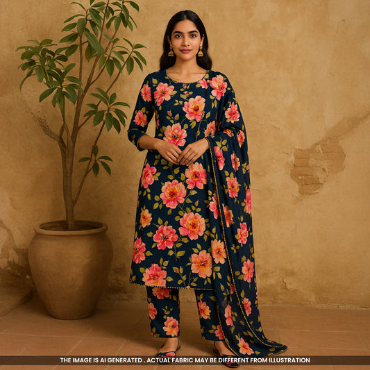 Digital Print Crepe Fabric-F5203