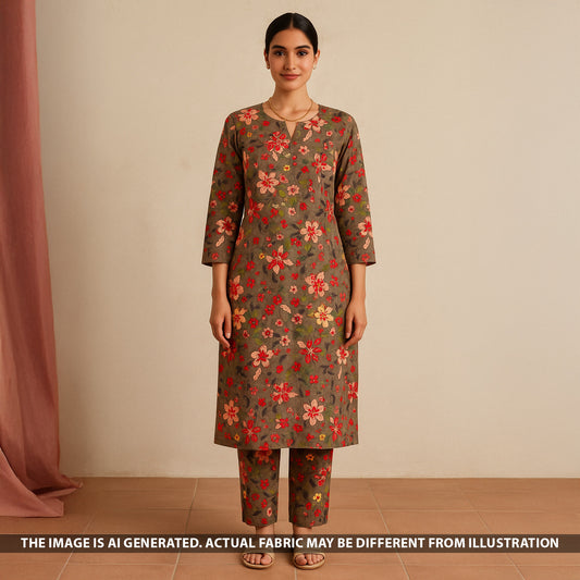Digital Print Upada Silk Fabric-F5078