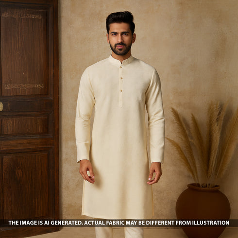 Thread Embroidered Chanderi Silk Fabric - F5096