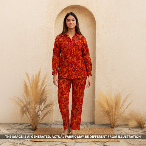 Digital Print Crepe Fabric - F5109