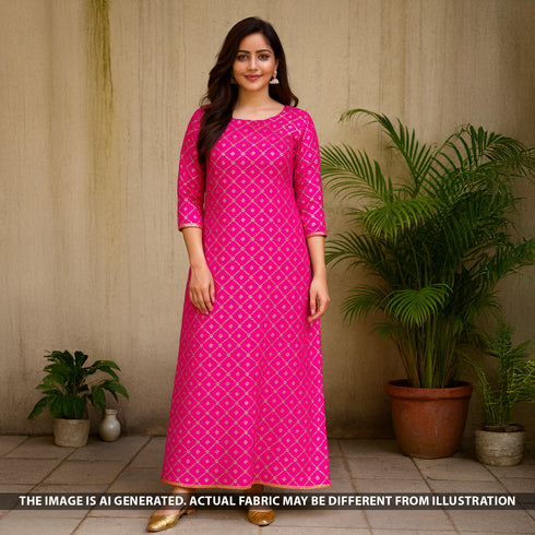 Zari Work Banarasi Silk Fabric-F5146