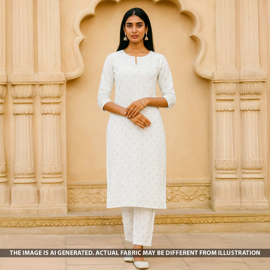 Dyeable Zari Work Chinnon Chiffon Fabric-F5147