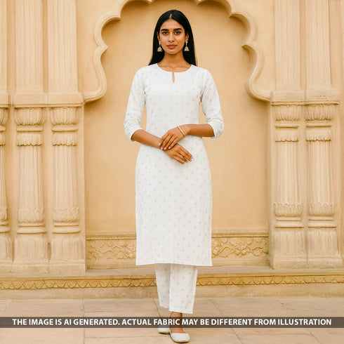 Dyeable Zari Work Chinnon Chiffon Fabric-F5147