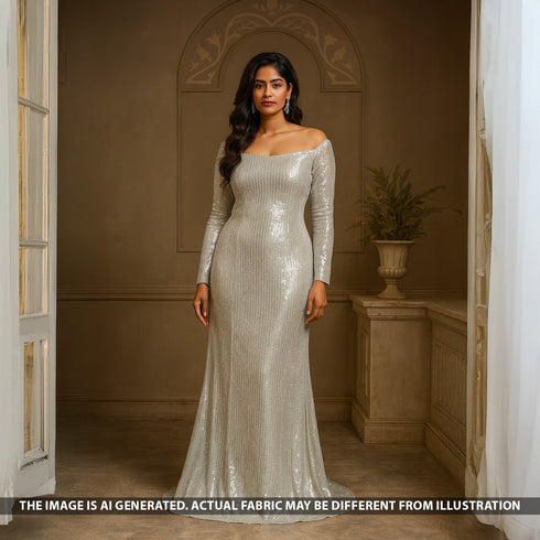 Pani Sequins Work Georgette Fabric - F5150