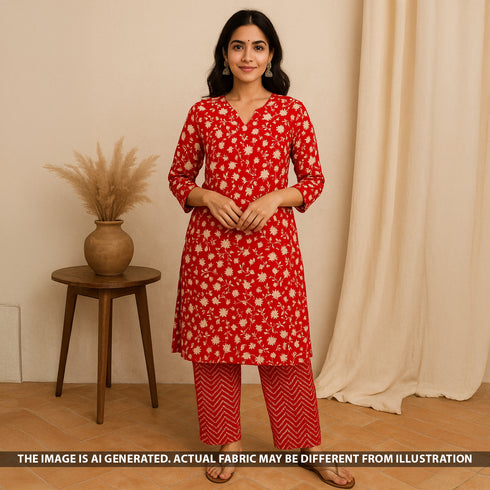 Digital Print Viscose Crepe Fabric- F5168