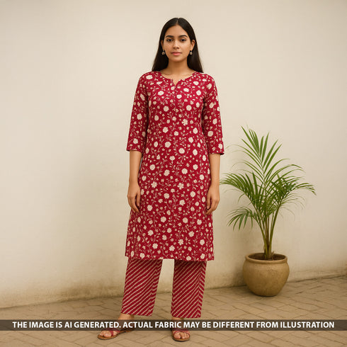 Digital Print Viscose Crepe Fabric- F5178