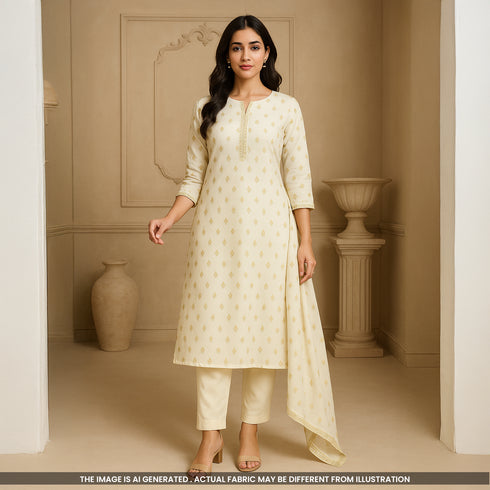 Dyeable Zari Work Organza Fabric-F5025