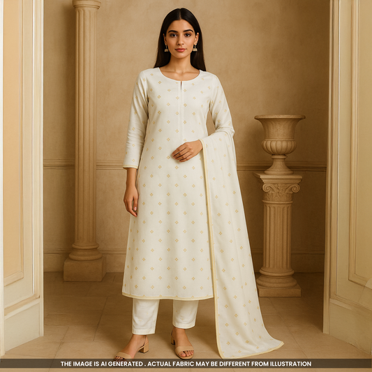Dyeable Zari Work Uppada Silk Fabric-F5026