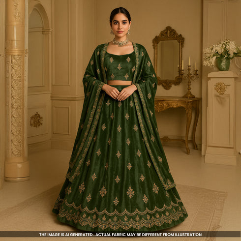 Cut Dana Thread Sequins Work Velvet Fabric-F5201