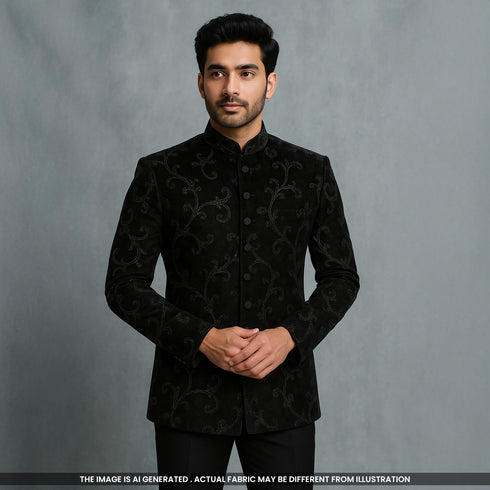 Glitter Work Velvet Fabric-F5046