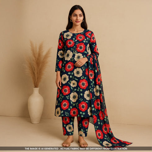 Digital Print Monga Silk Fabric-F5051