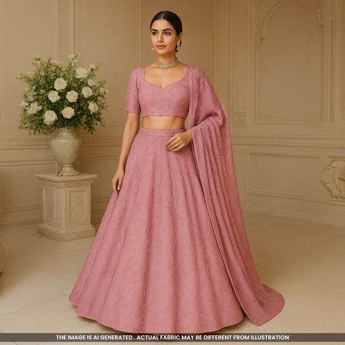 Zari Embroidered Beads Work Mul Chanderi Fabric-F5011