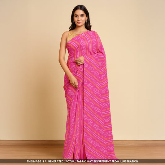 Bandhani Printed Georgette Fabric-F4408