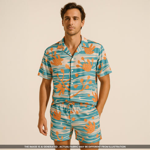 Digital Print Satin Crepe Fabric-F3752