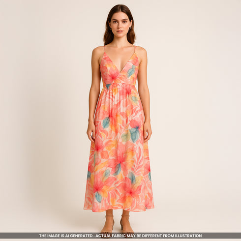 Digital Print Satin Crepe Fabric-F3753