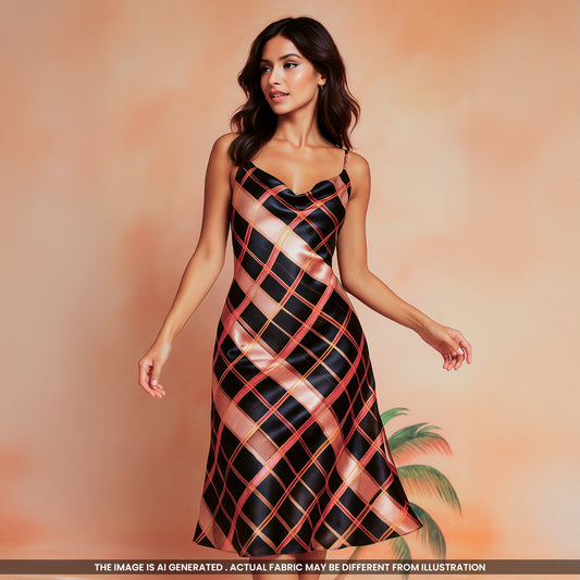 Digital Print Satin Crepe Fabric-F3754