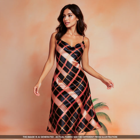 Digital Print Satin Crepe Fabric-F3754