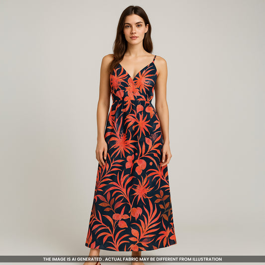Digital Print Satin Crepe Fabric-F3760