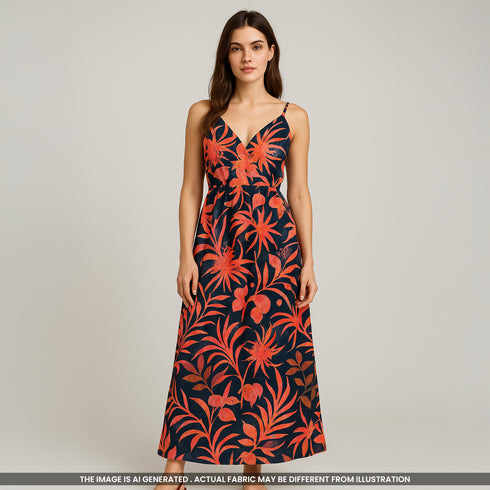 Digital Print Satin Crepe Fabric-F3760