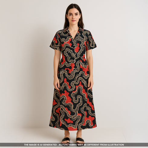 Digital Print Satin Crepe Fabric-F3764